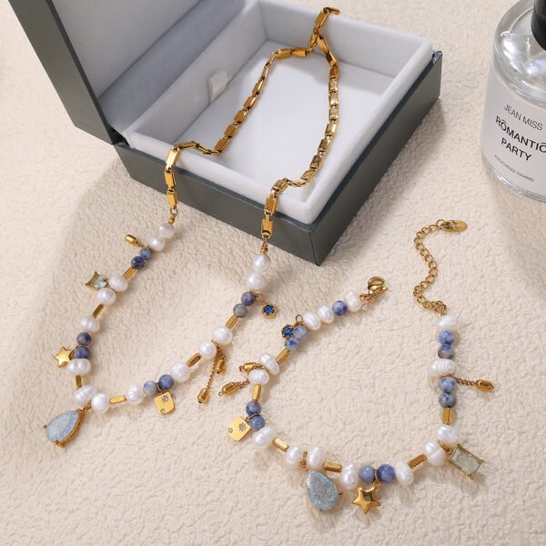 Handmade Gemstone Necklace and Bracelet With Stainless Steel Findings CGEM1002