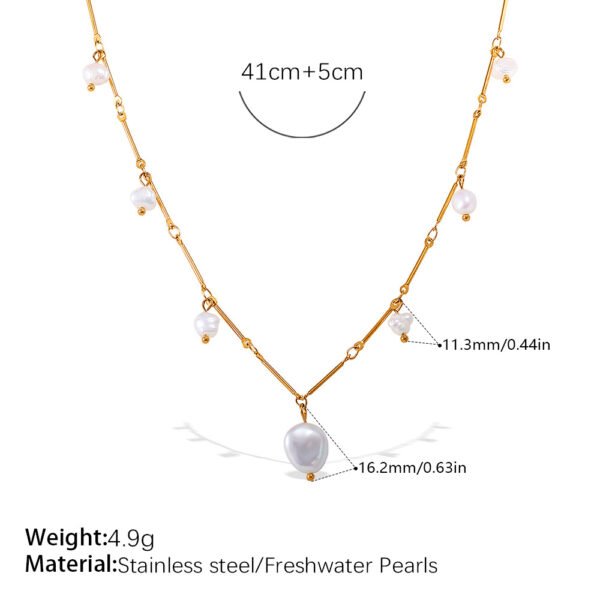 Handmade Fresh Water Pearl Necklace With Stainless Steel Findings CGEM1007