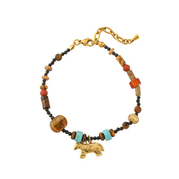 Handmade Gemstone Necklace with Horse Pendant CGEM1012