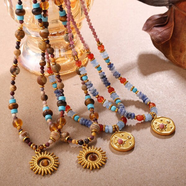 Handmade Gemstone Necklace With Stainless Steel Findings CGEM1005