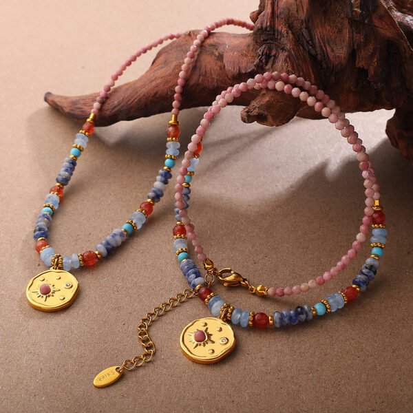 Handmade Gemstone Necklace With Stainless Steel Findings CGEM1005