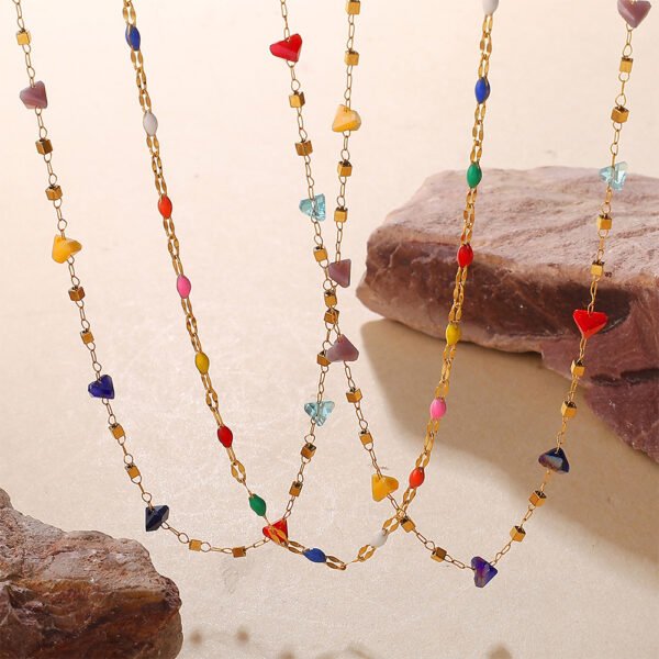 Handmade Crystal Chain Necklace with Stainless Steel Findings CGEM1004