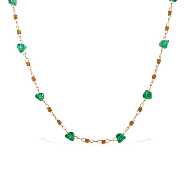 Handmade Crystal Chain Necklace with Stainless Steel Findings CGEM1004