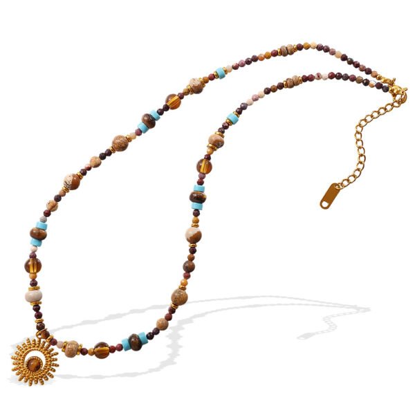 Handmade Gemstone Necklace With Stainless Steel Findings CGEM1005